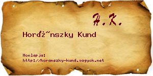 Horánszky Kund névjegykártya